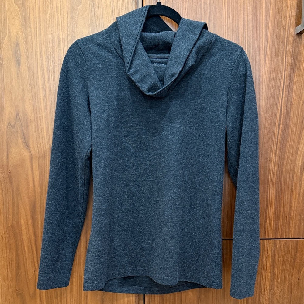 Lands' End Charcoal Cowl Neck Top